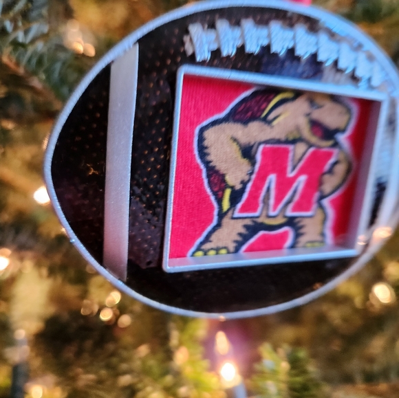 Football Ornament Photo Frame Christmas Tree Terps Maryland - Picture 2 of 9
